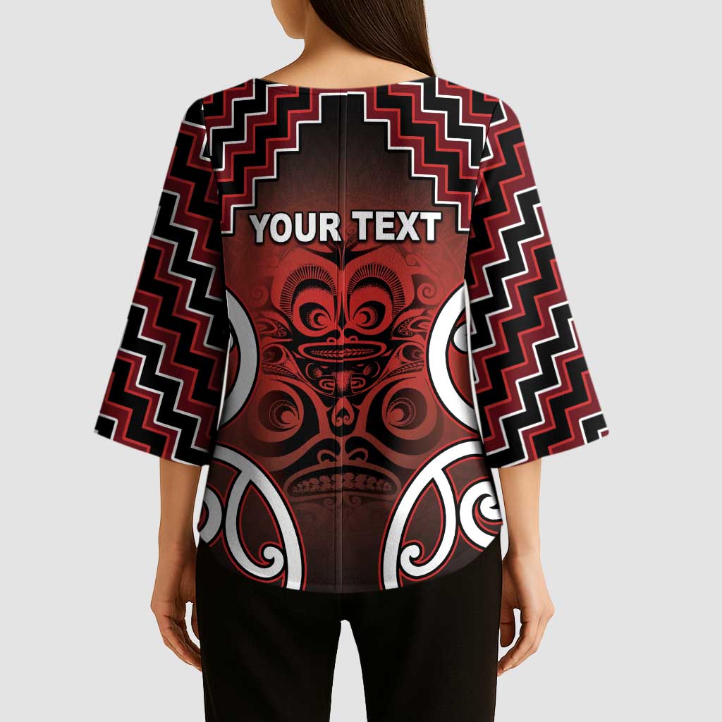 Personalised Aotearoa Mana Motuhake Kimono Sleeve Blouse Poutama With Maori Pattern - Polynesian Pride