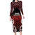 Personalised Aotearoa Mana Motuhake Long Sleeve Bodycon Dress Poutama With Maori Pattern - Polynesian Pride