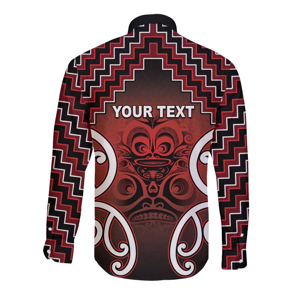 Personalised Aotearoa Mana Motuhake Long Sleeve Button Shirt Poutama With Maori Pattern - Polynesian Pride