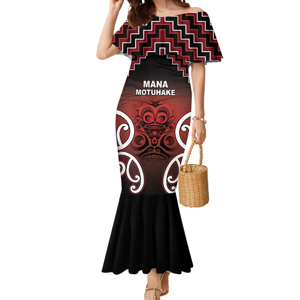 Personalised Aotearoa Mana Motuhake Mermaid Dress Poutama With Maori Pattern - Polynesian Pride