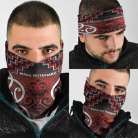 Aotearoa Mana Motuhake Neck Gaiter Poutama With Maori Pattern - Polynesian Pride