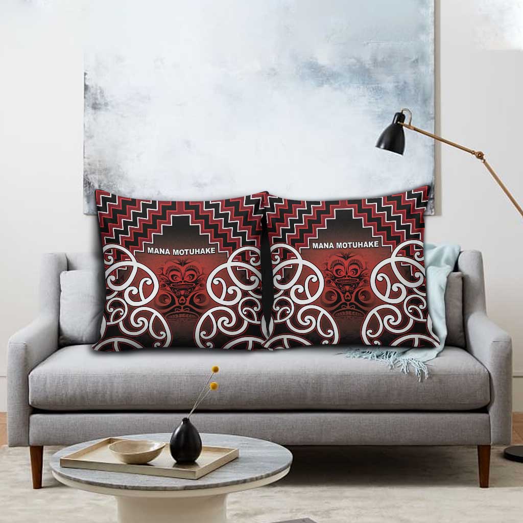 Aotearoa Mana Motuhake Pillow Cover Poutama With Maori Pattern LT05 - Polynesian Pride