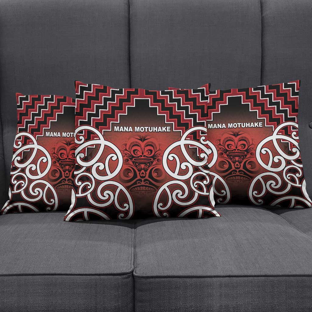 Aotearoa Mana Motuhake Pillow Cover Poutama With Maori Pattern LT05 - Polynesian Pride