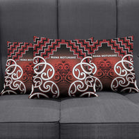 Aotearoa Mana Motuhake Pillow Cover Poutama With Maori Pattern LT05 - Polynesian Pride