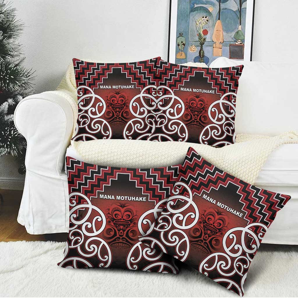 Aotearoa Mana Motuhake Pillow Cover Poutama With Maori Pattern LT05 - Polynesian Pride