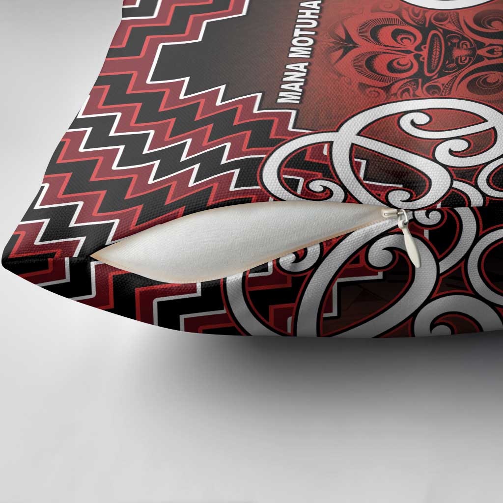 Aotearoa Mana Motuhake Pillow Cover Poutama With Maori Pattern LT05 - Polynesian Pride