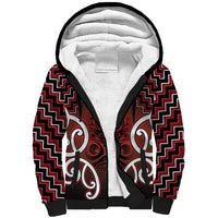 Personalised Aotearoa Mana Motuhake Sherpa Hoodie Poutama With Maori Pattern - Polynesian Pride