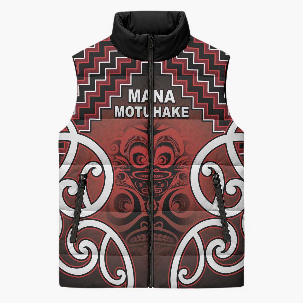 Personalised Aotearoa Mana Motuhake Sleeveless Puffer Jacket Poutama With Maori Pattern - Polynesian Pride