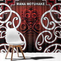 Aotearoa Mana Motuhake Window Curtain Poutama With Maori Pattern - Polynesian Pride
