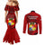 tonga-king-tupou-i-day-couples-matching-mermaid-dress-and-long-sleeve-button-shirts-tropical-flowers-with-ngatu-pattern