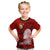 Tonga King Tupou I Day Kid T Shirt Tropical Flowers With Ngatu Pattern LT05 Red - Polynesian Pride