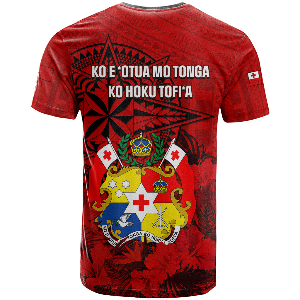 Tonga King Tupou I Day T Shirt Tropical Flowers With Ngatu Pattern LT05 - Polynesian Pride