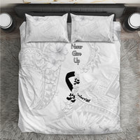 Lung Cancer Awareness Bedding Set Never Give Up Polynesian Style LT05 White - Polynesian Pride