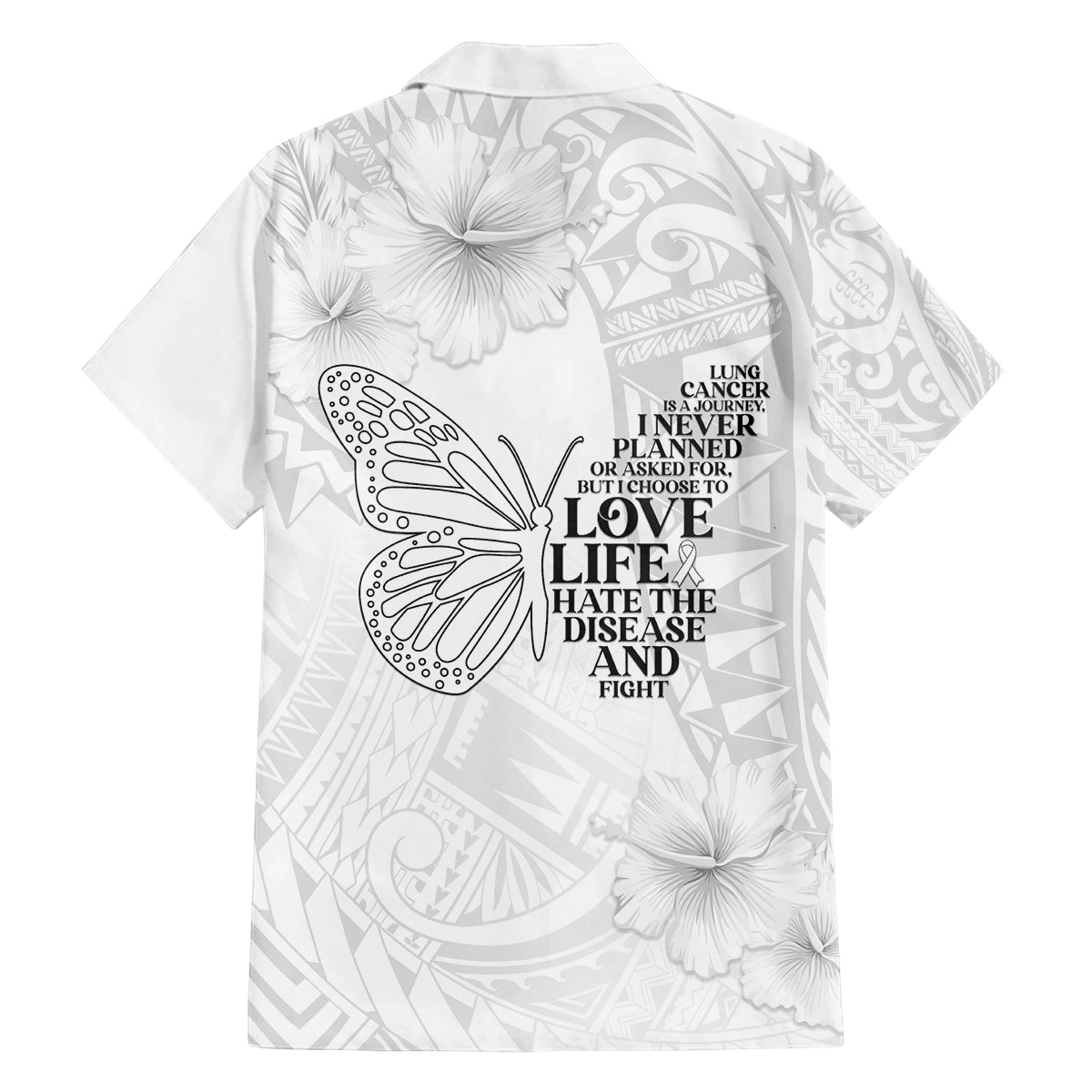 Lung Cancer Awareness Family Matching Off Shoulder Maxi Dress and Hawaiian Shirt Never Give Up Polynesian Style LT05 - Polynesian Pride