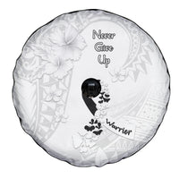 Lung Cancer Awareness Spare Tire Cover Never Give Up Polynesian Style LT05 - Polynesian Pride