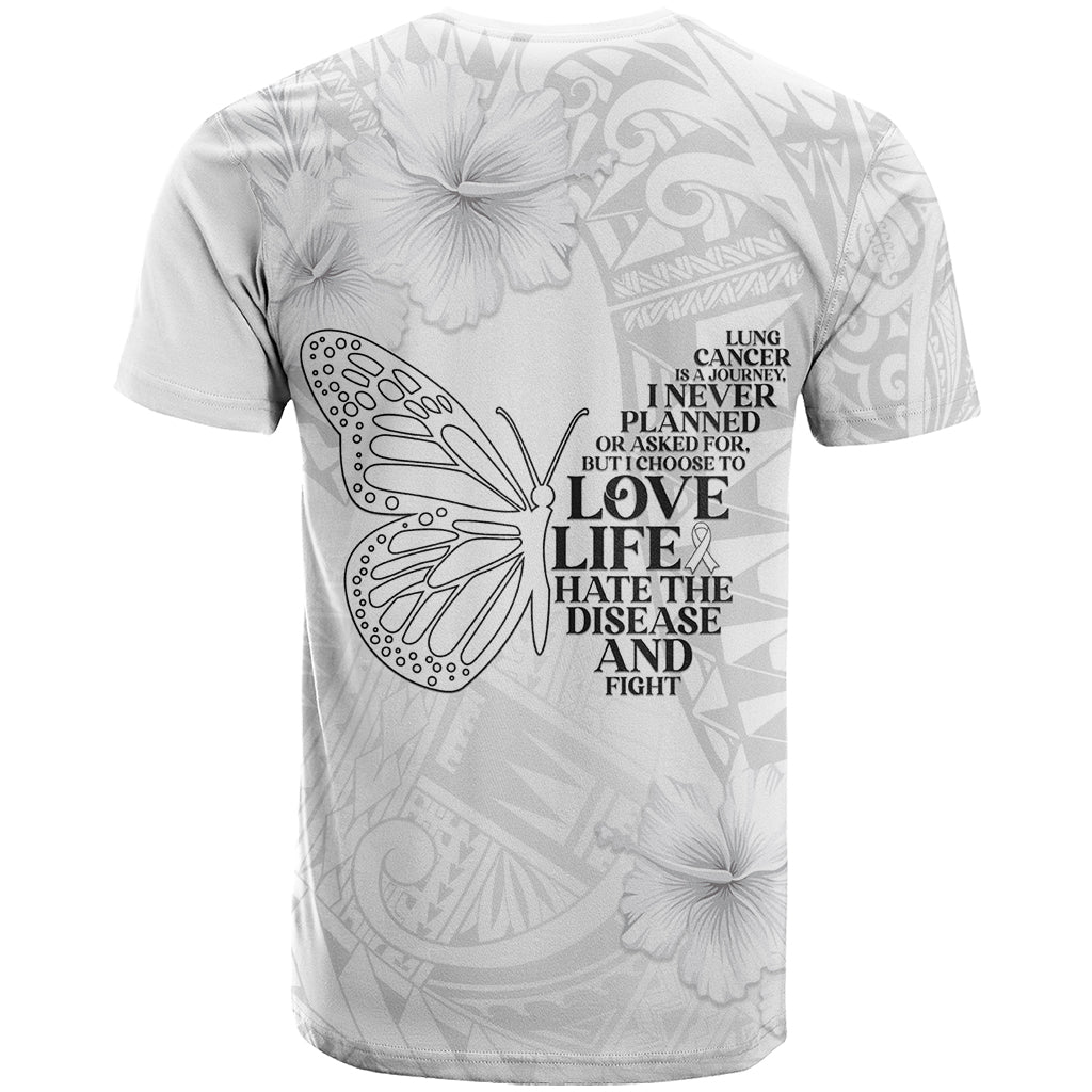 Lung Cancer Awareness T Shirt Never Give Up Polynesian Style LT05 - Polynesian Pride