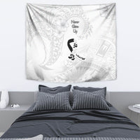 Lung Cancer Awareness Tapestry Never Give Up Polynesian Style LT05 - Polynesian Pride