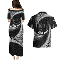 Personalised New Zealand Bungy Jumping Couples Matching Puletasi Dress and Hawaiian Shirt Maori Pattern LT05 - Polynesian Pride