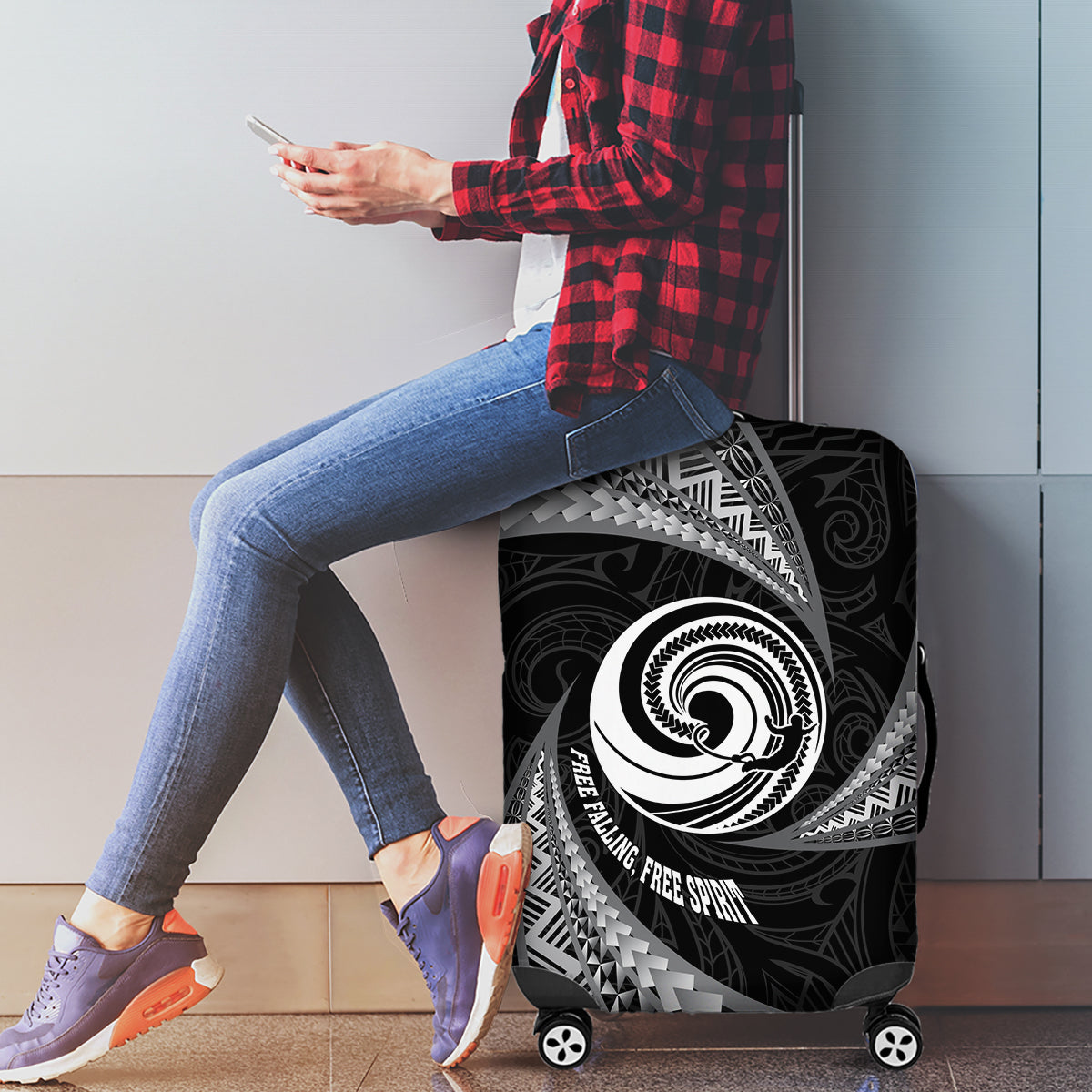 New Zealand Bungy Jumping Luggage Cover Maori Pattern LT05 - Polynesian Pride