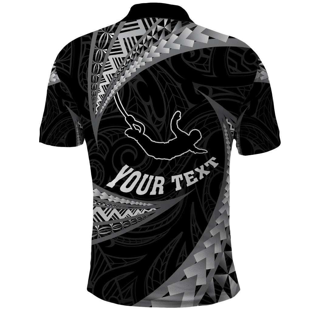 Personalised New Zealand Bungy Jumping Polo Shirt Maori Pattern LT05 - Polynesian Pride