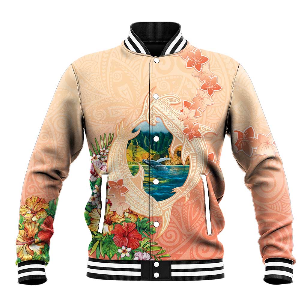 Hawaii Kauai Na Pali Coast Landscape Baseball Jacket LT05 Unisex Peach - Polynesian Pride