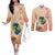 Hawaii Kauai Na Pali Coast Landscape Couples Matching Off The Shoulder Long Sleeve Dress and Long Sleeve Button Shirt