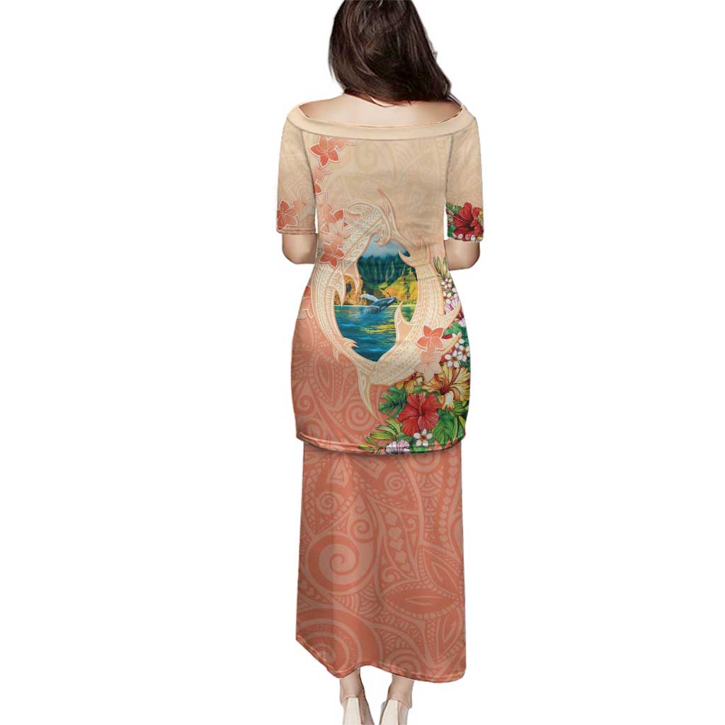 Hawaii Kauai Na Pali Coast Landscape Family Matching Puletasi and Hawaiian Shirt