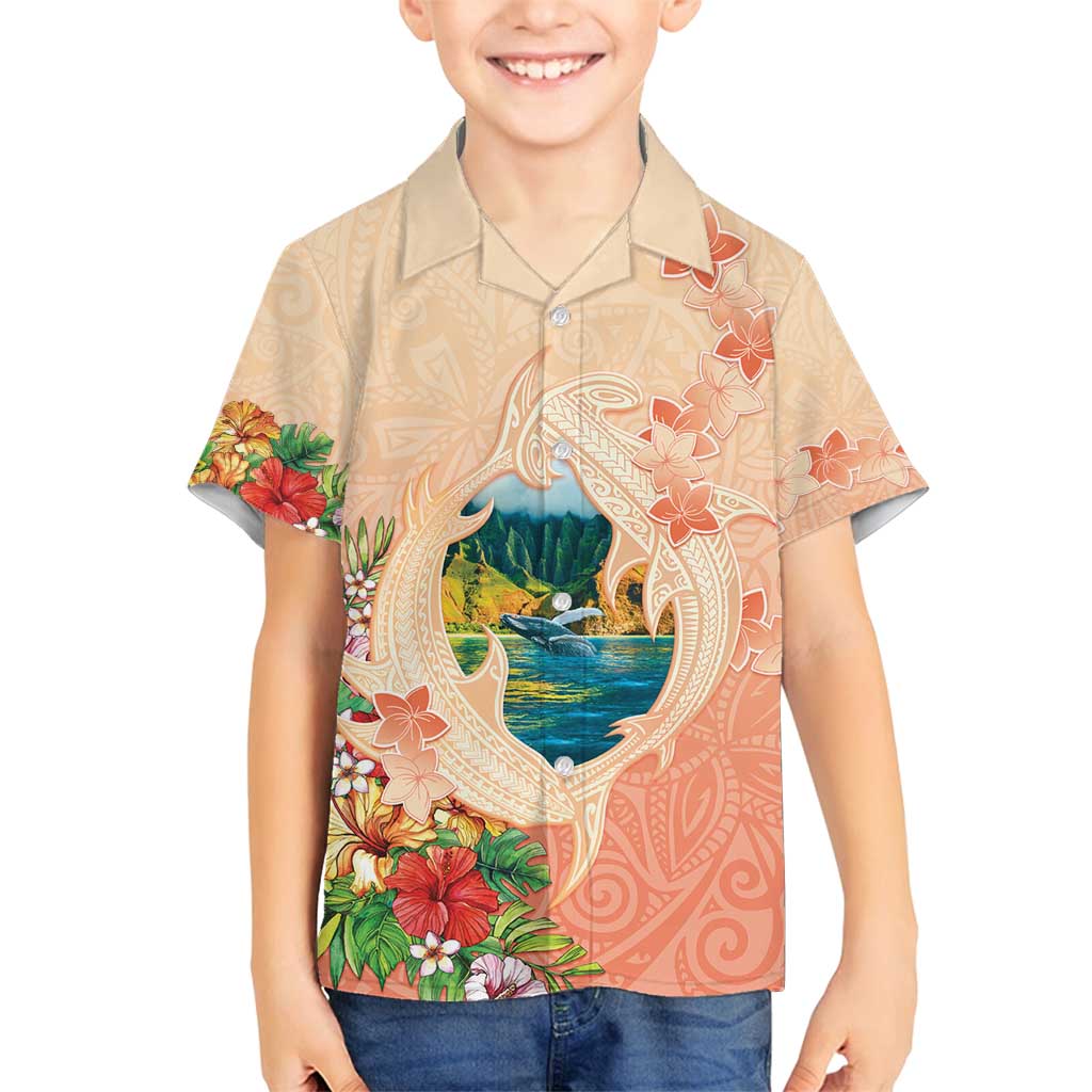 Hawaii Kauai Na Pali Coast Landscape Family Matching Tank Maxi Dress and Hawaiian Shirt LT05 Son's Shirt Peach - Polynesian Pride