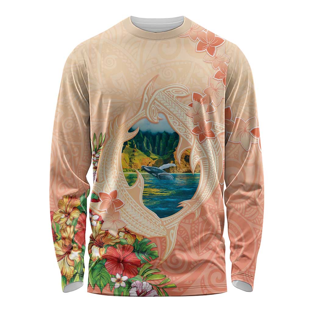 Hawaii Kauai Na Pali Coast Landscape Long Sleeve Shirt LT05 Unisex Peach - Polynesian Pride