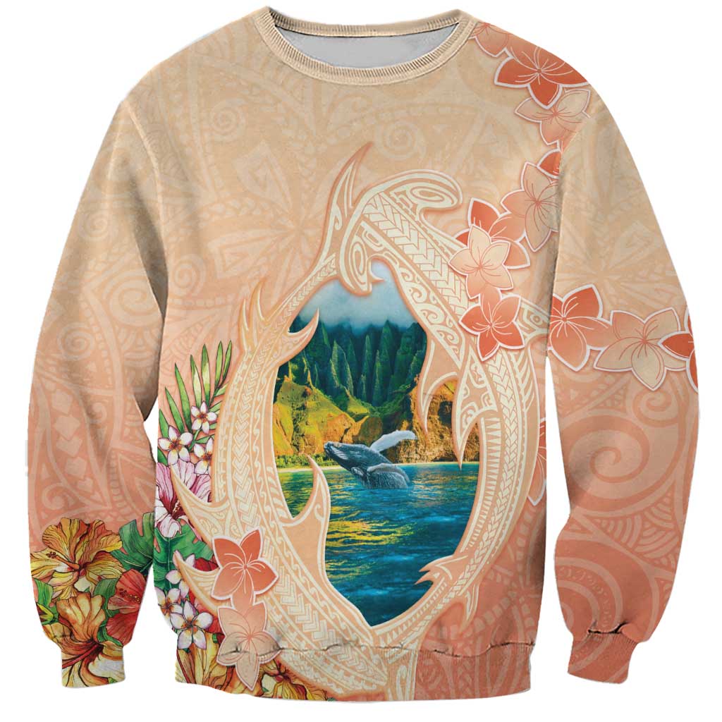 Hawaii Kauai Na Pali Coast Landscape Sweatshirt LT05 Unisex Peach - Polynesian Pride