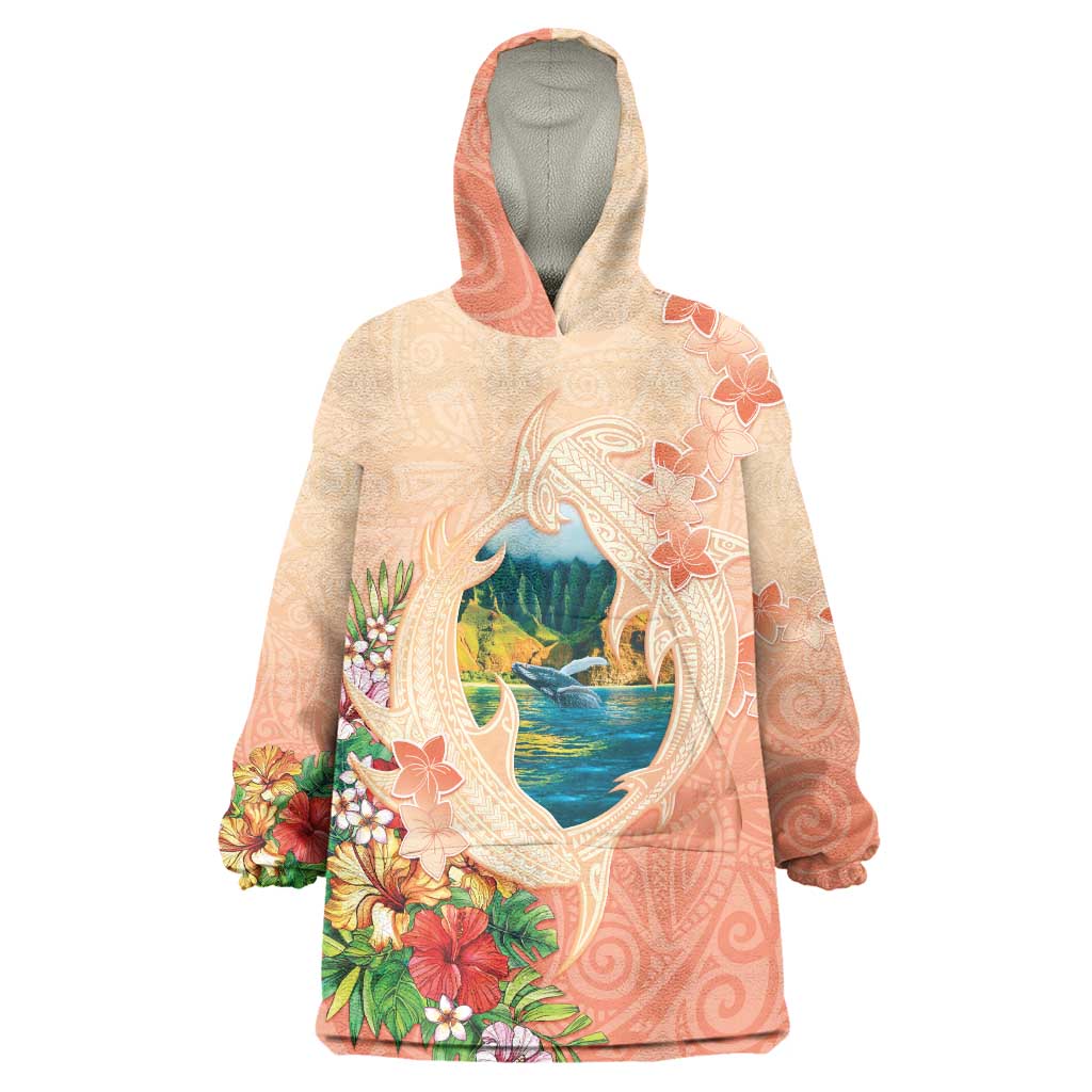 Hawaii Kauai Na Pali Coast Landscape Wearable Blanket Hoodie LT05 One Size Peach - Polynesian Pride