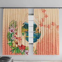 Hawaii Kauai Na Pali Coast Landscape Window Curtain LT05 With Hooks Peach - Polynesian Pride
