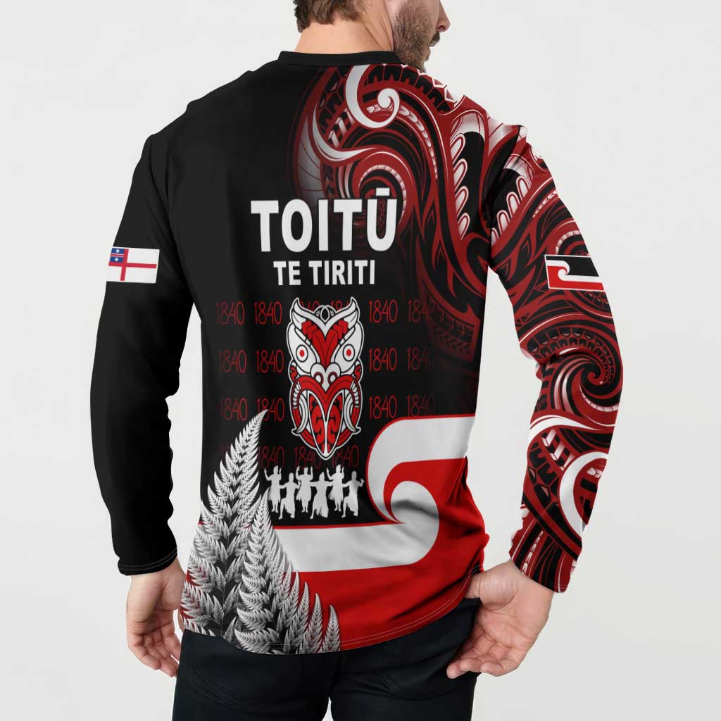 Aotearoa Toitu He Whakaputanga Button Sweatshirt Toitu Te Tiriti O Waitangi