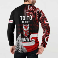 Aotearoa Toitu He Whakaputanga Button Sweatshirt Toitu Te Tiriti O Waitangi