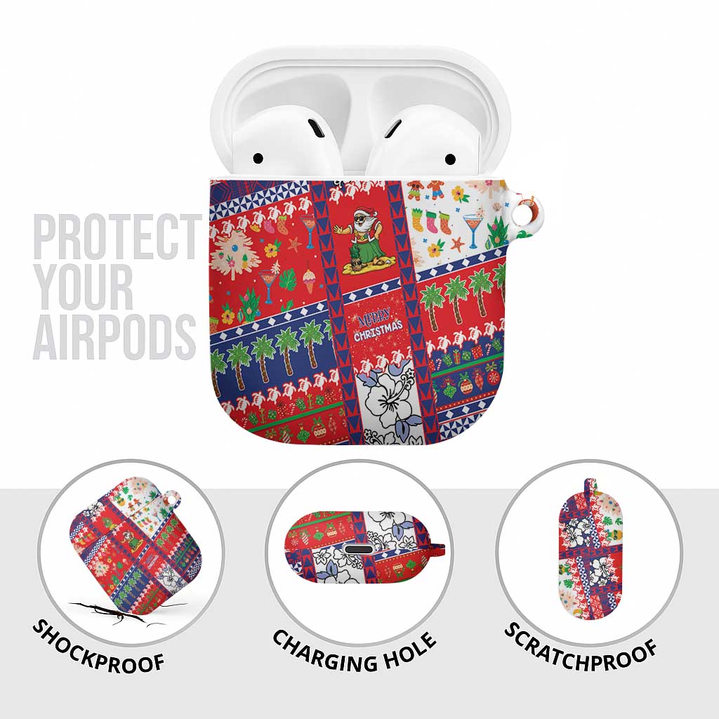 Wallis And Futuna Christmas AirPods Case Festive Beach Vibes - Polynesian Pride