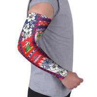 Wallis And Futuna Christmas Arm Sleeves Festive Beach Vibes - Polynesian Pride