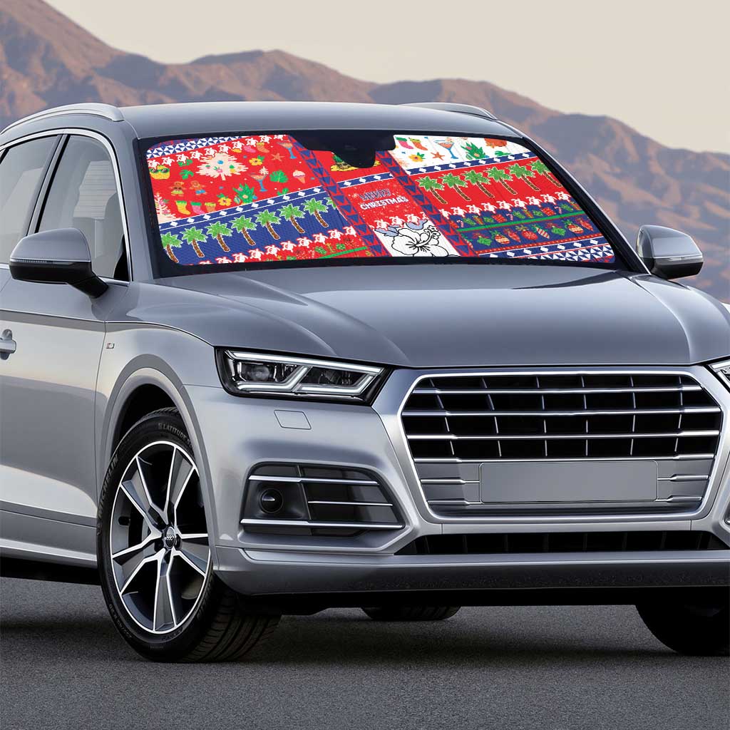 Wallis And Futuna Christmas Auto Sun Shade Festive Beach Vibes - Polynesian Pride