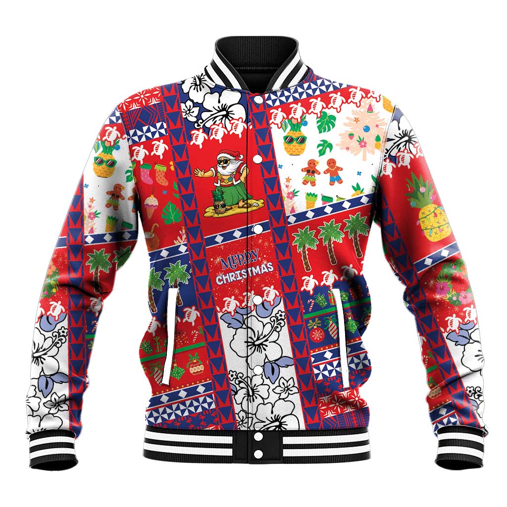 Wallis And Futuna Christmas Baseball Jacket Festive Beach Vibes - Polynesian Pride