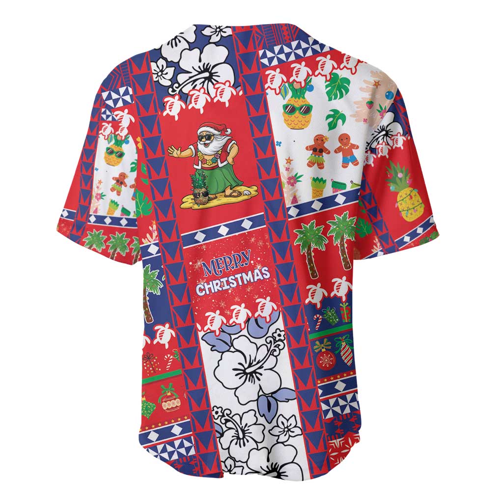 Wallis And Futuna Christmas Baseball Jersey Festive Beach Vibes - Polynesian Pride