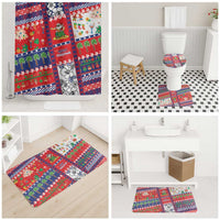 Wallis And Futuna Christmas Bathroom Set Festive Beach Vibes - Polynesian Pride