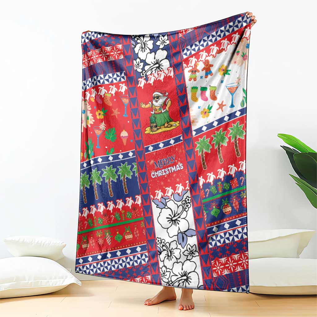 Wallis And Futuna Christmas Blanket Festive Beach Vibes - Polynesian Pride
