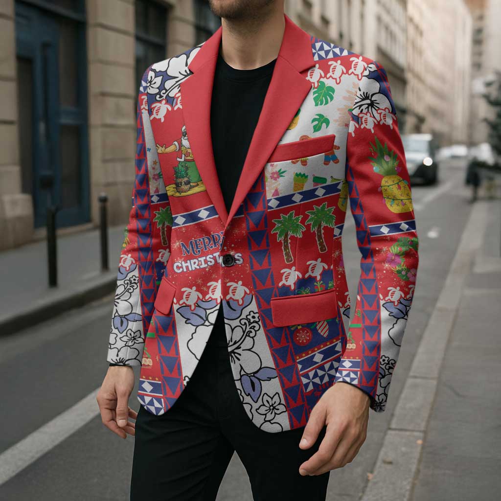 Wallis And Futuna Christmas Blazer Festive Beach Vibes - Polynesian Pride