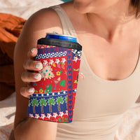 Wallis And Futuna Christmas 4 in 1 Can Cooler Tumbler Festive Beach Vibes - Polynesian Pride
