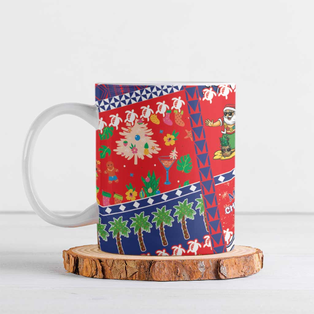 Wallis And Futuna Christmas Ceramic Mug Festive Beach Vibes - Polynesian Pride