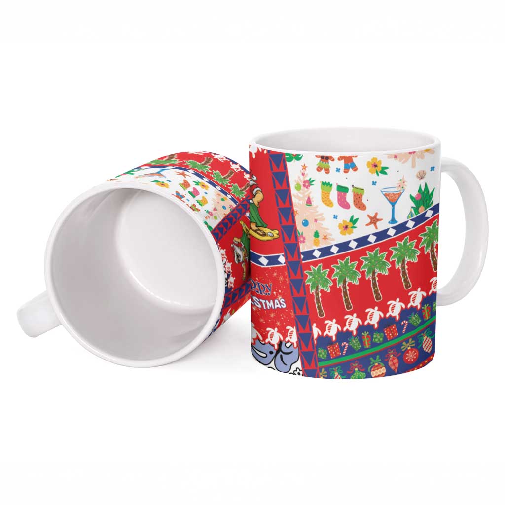 Wallis And Futuna Christmas Ceramic Mug Festive Beach Vibes - Polynesian Pride