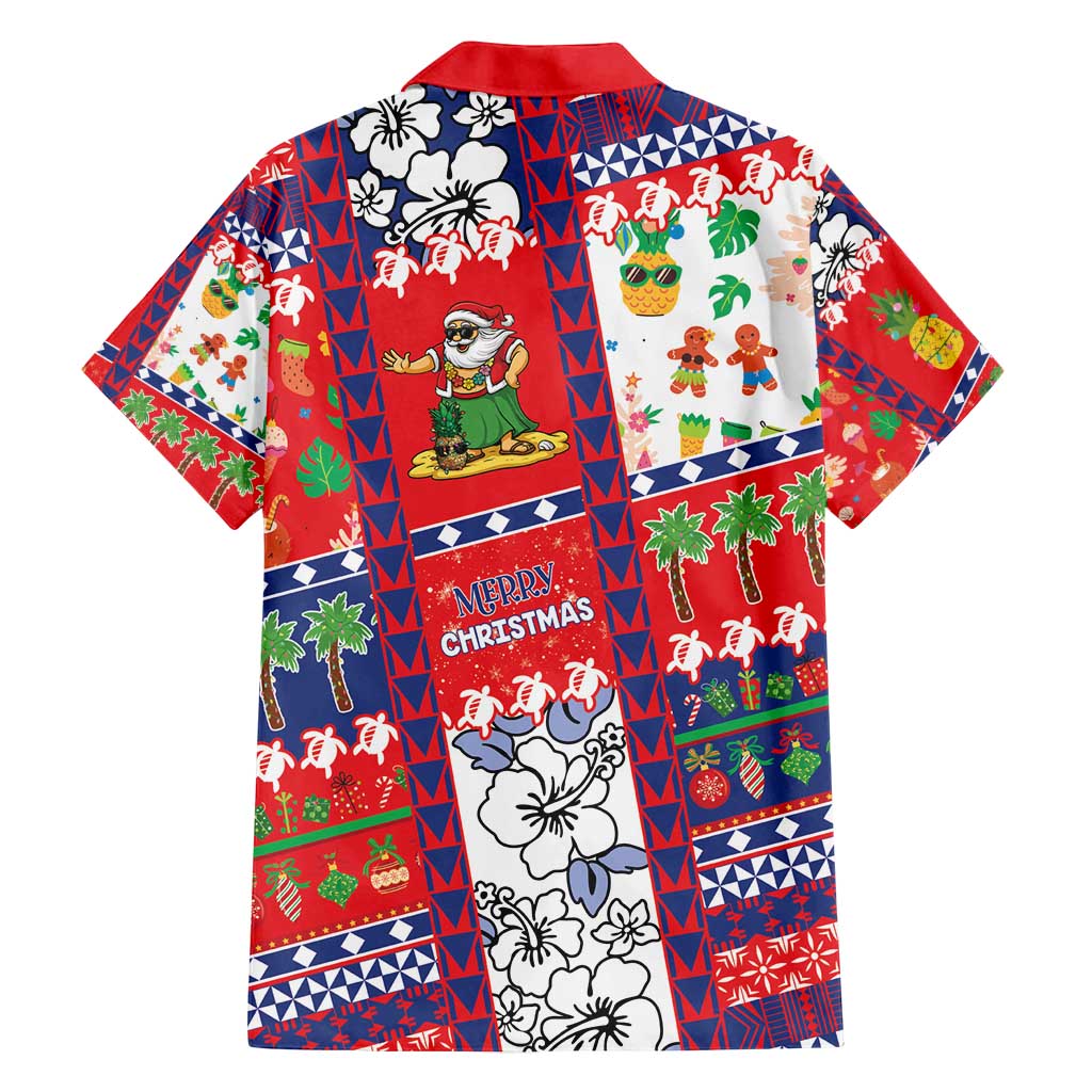 Wallis And Futuna Christmas Family Matching Off Shoulder Short Dress and Hawaiian Shirt Festive Beach Vibes - Polynesian Pride