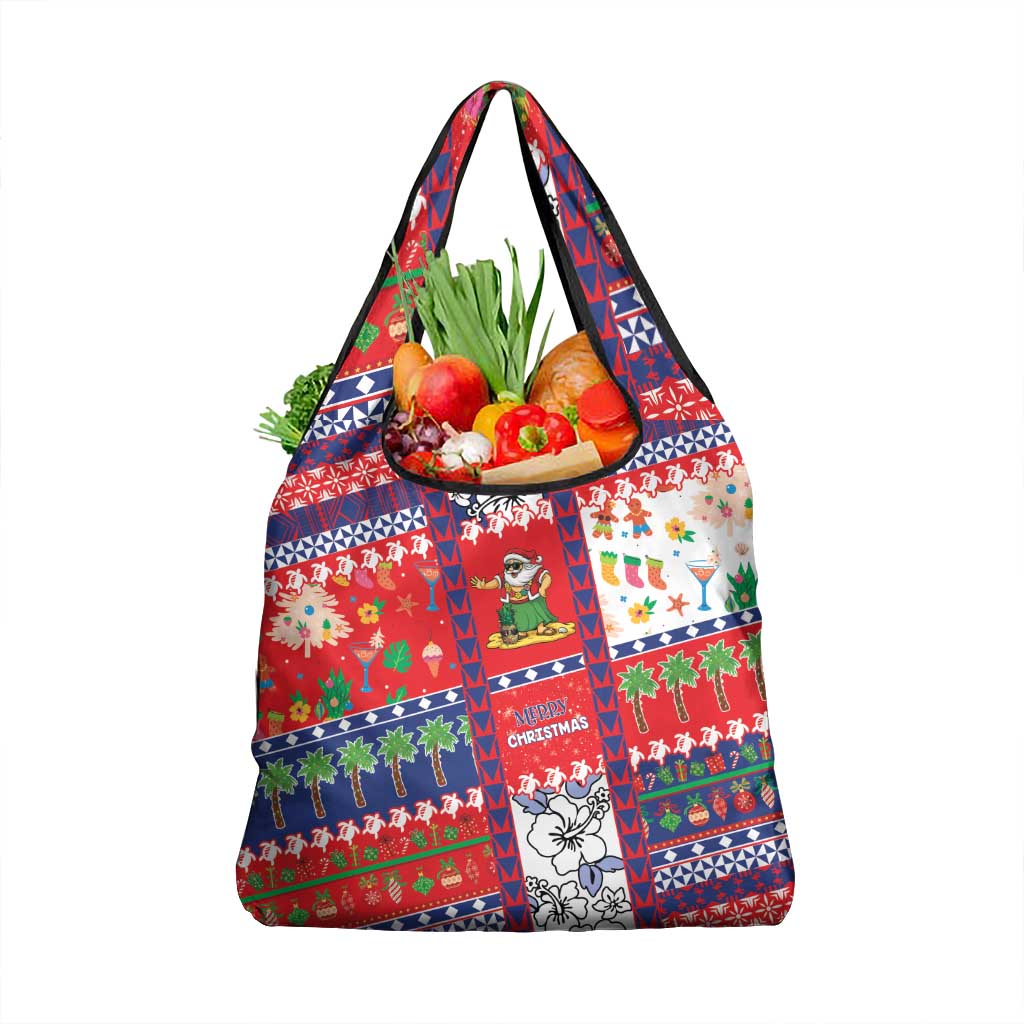 Wallis And Futuna Christmas Grocery Bag Festive Beach Vibes - Polynesian Pride