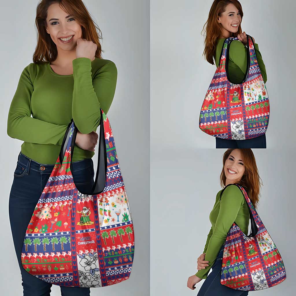 Wallis And Futuna Christmas Grocery Bag Festive Beach Vibes - Polynesian Pride