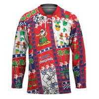 Wallis And Futuna Christmas Hockey Jersey Festive Beach Vibes - Polynesian Pride