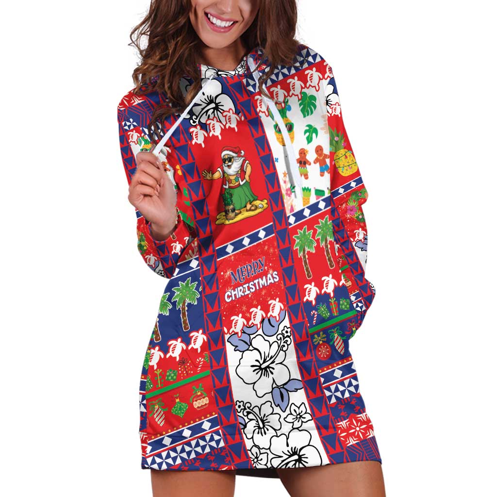 Wallis And Futuna Christmas Hoodie Dress Festive Beach Vibes - Polynesian Pride